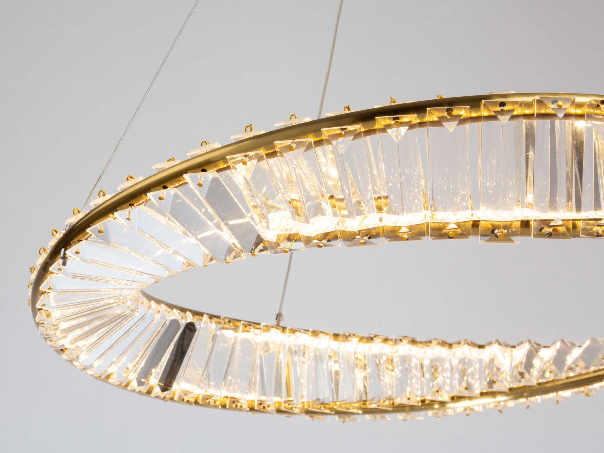 Artcraft Stella Brushed Brass Crystal LED Round Pendant