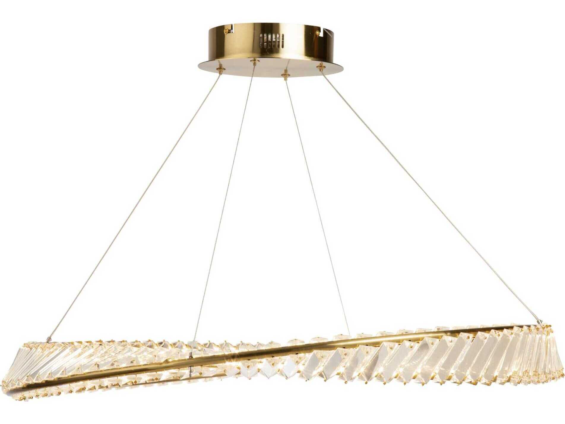 Artcraft Stella Brushed Brass Crystal LED Round Pendant