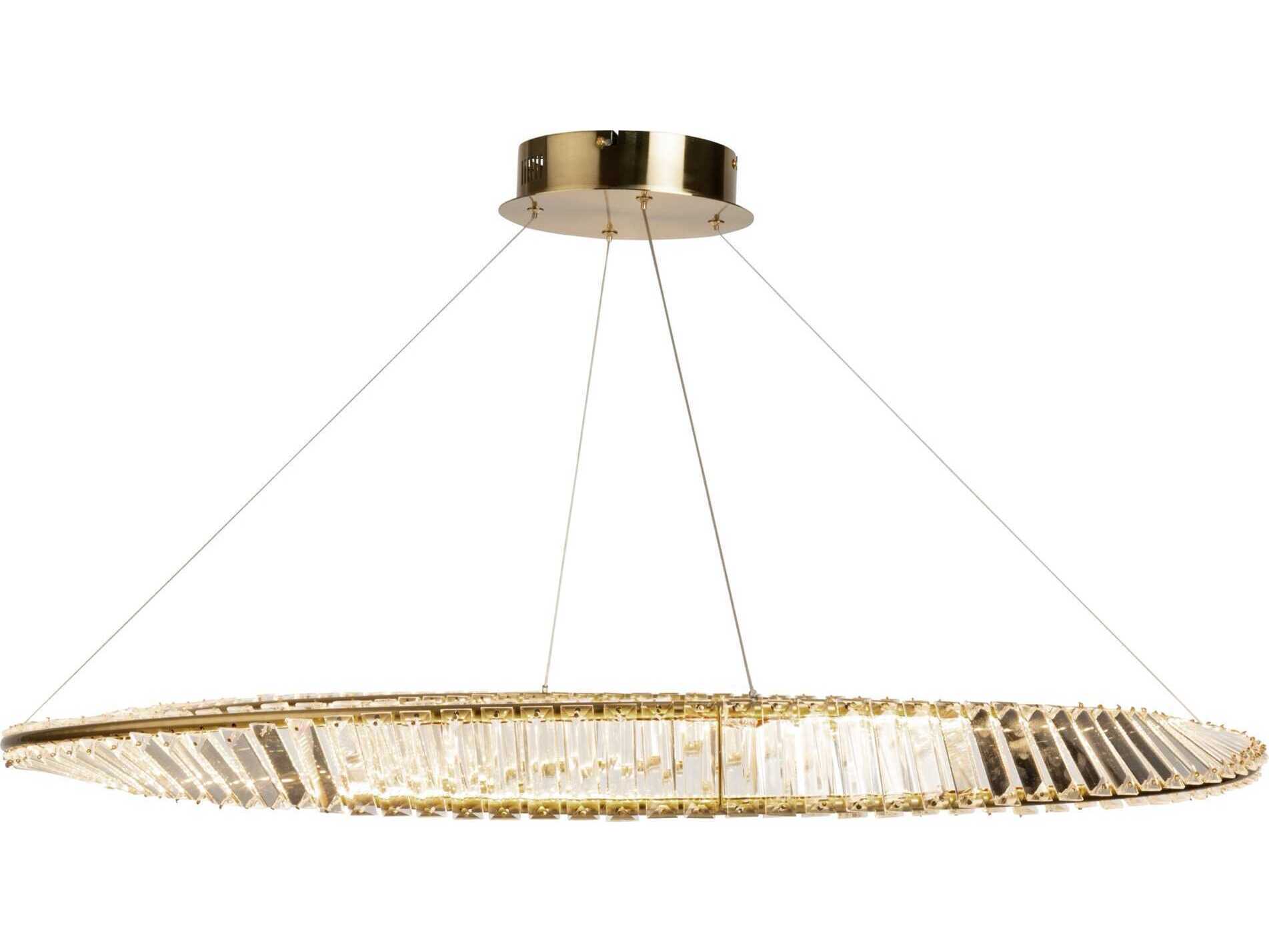 Artcraft Stella Brushed Brass Crystal LED Round Pendant