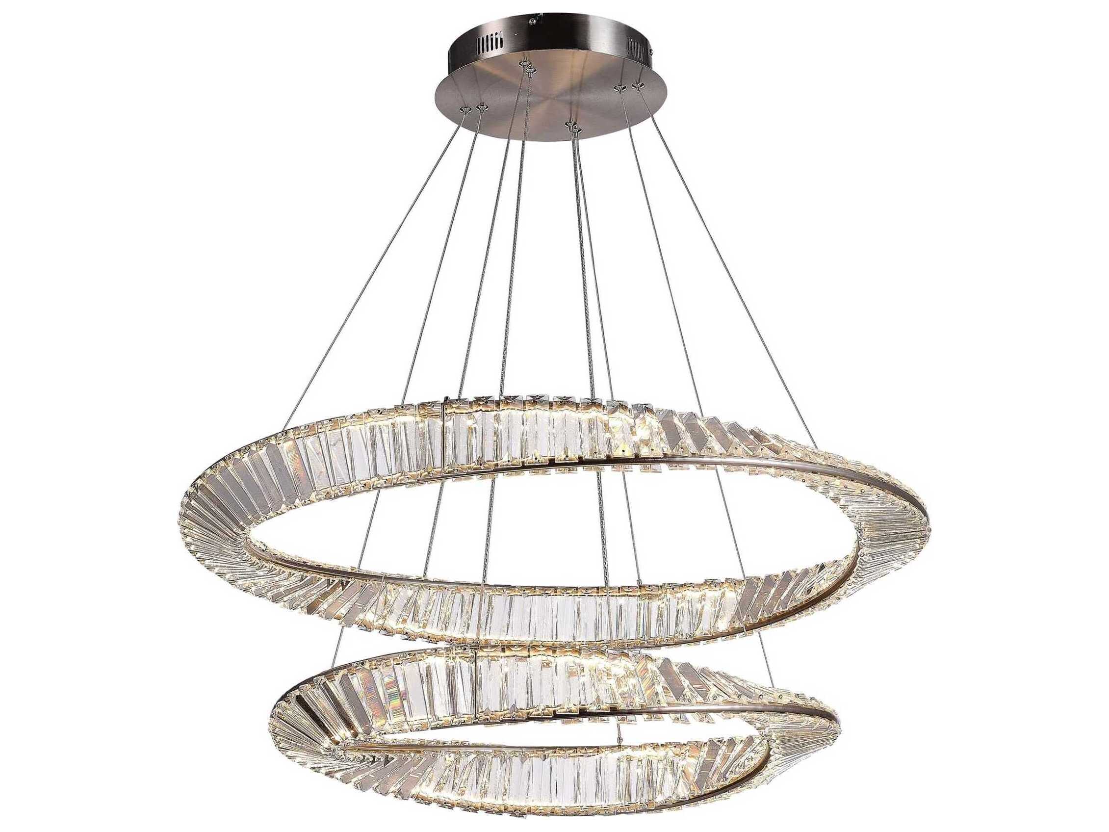 Artcraft Stella Satin Nickel Round Chandelier