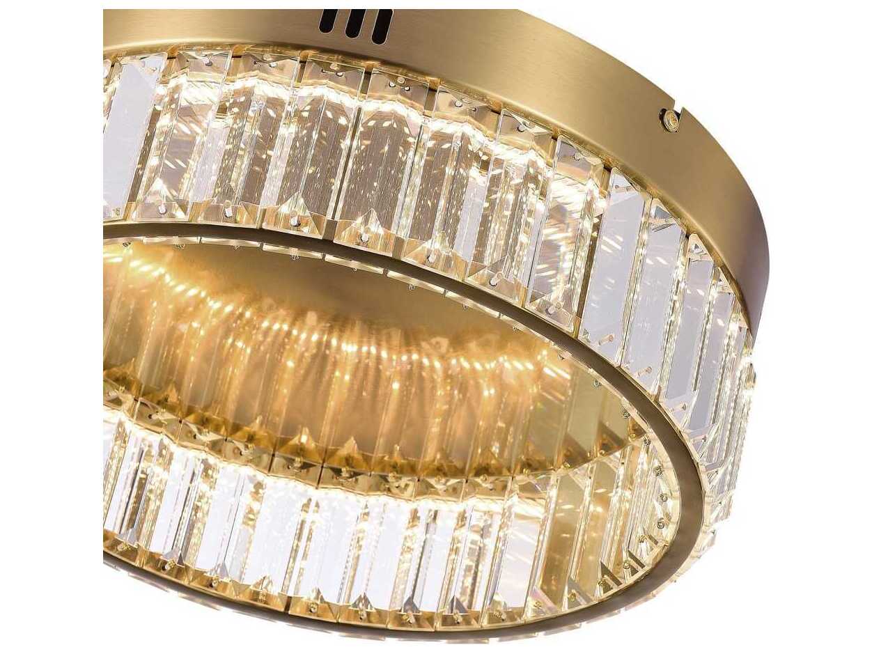 Artcraft Stella Brushed Brass Round Flush Mount