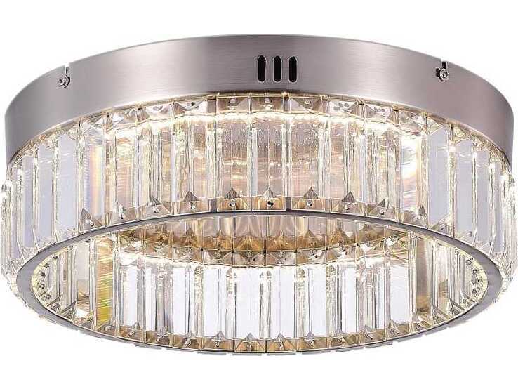 Artcraft Stella Satin Nickel Round Flush Mount