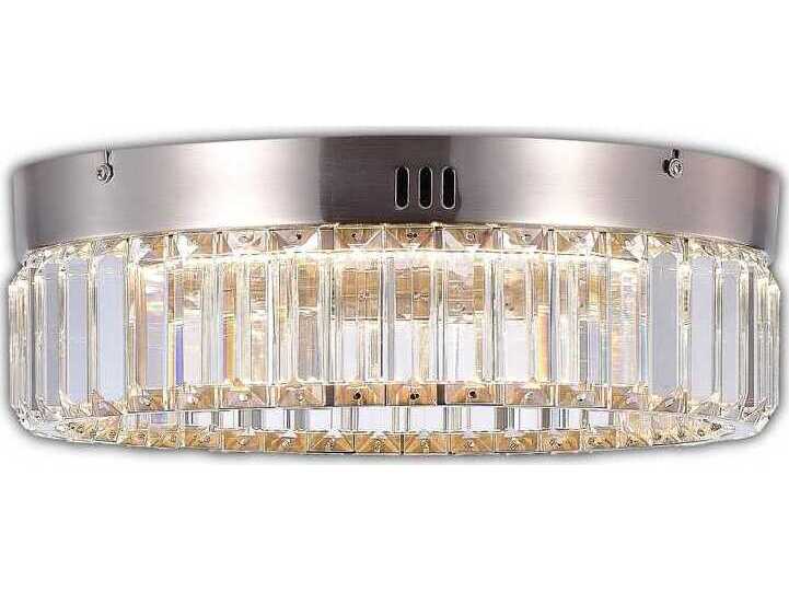 Artcraft Stella Satin Nickel Round Flush Mount