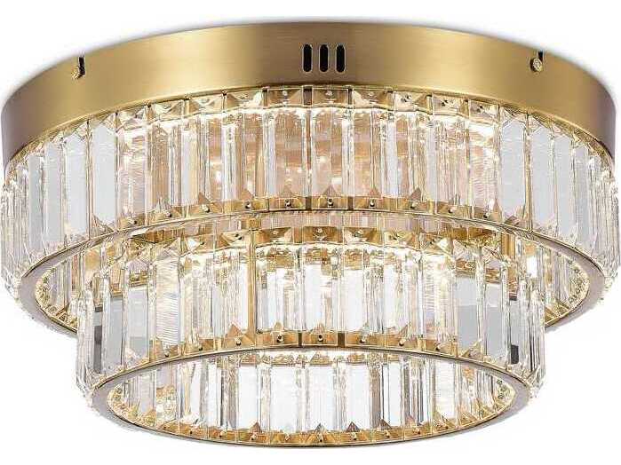 Artcraft Stella Brushed Brass Round Flush Mount