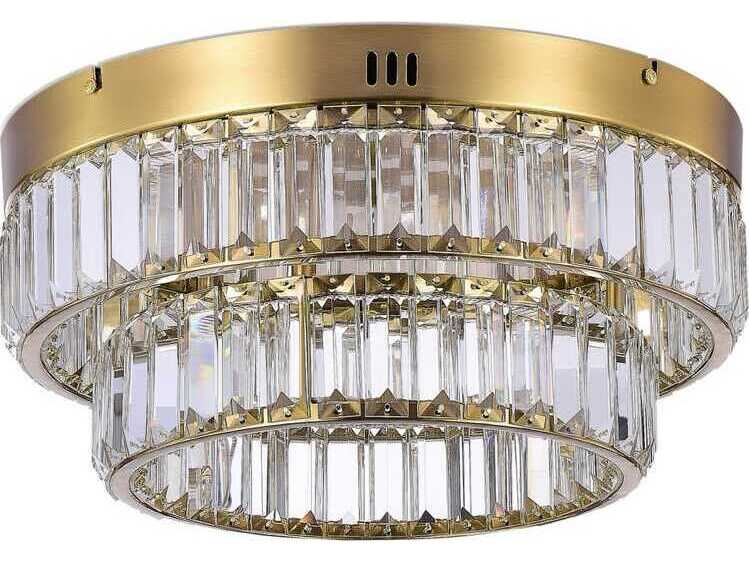 Artcraft Stella Brushed Brass Round Flush Mount