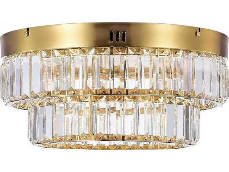 Artcraft Stella Brushed Brass Round Flush Mount