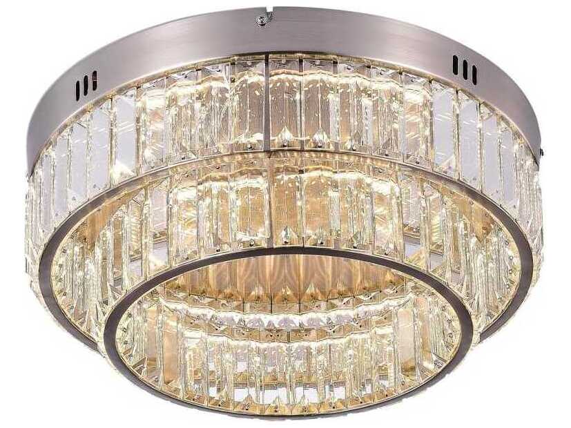 Artcraft Stella Satin Nickel Round Flush Mount