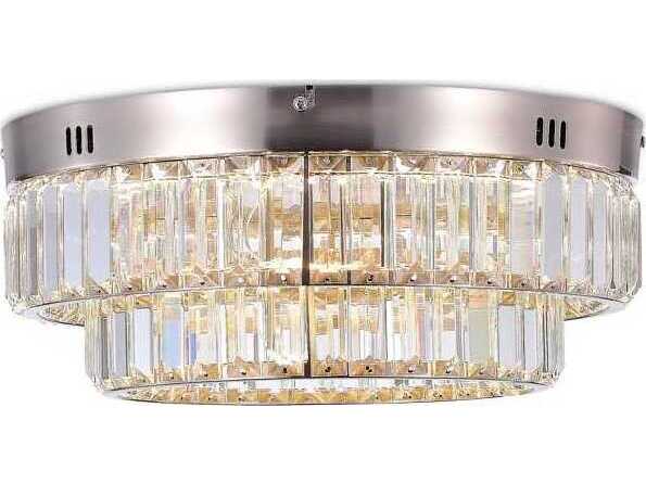 Artcraft Stella Satin Nickel Round Flush Mount