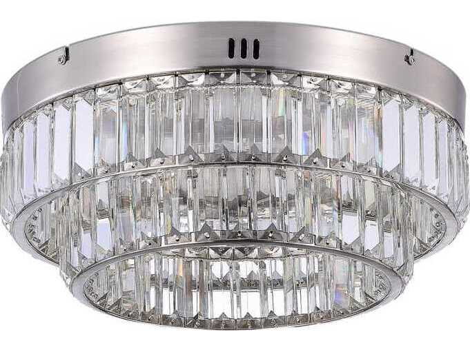 Artcraft Stella Satin Nickel Round Flush Mount