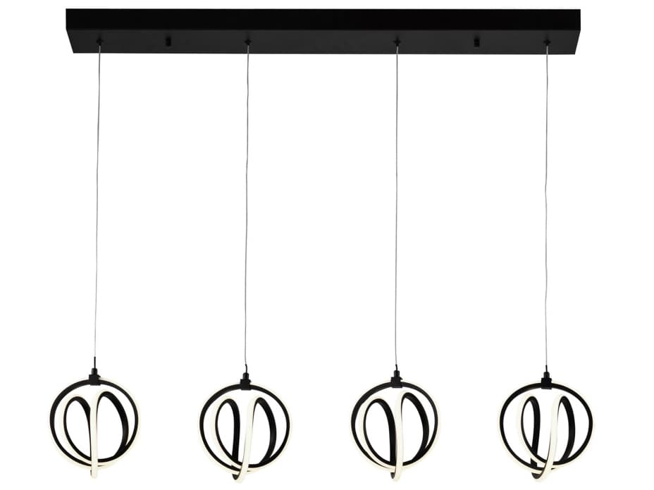 Artcraft Rose 4-Light Black Island Pendant