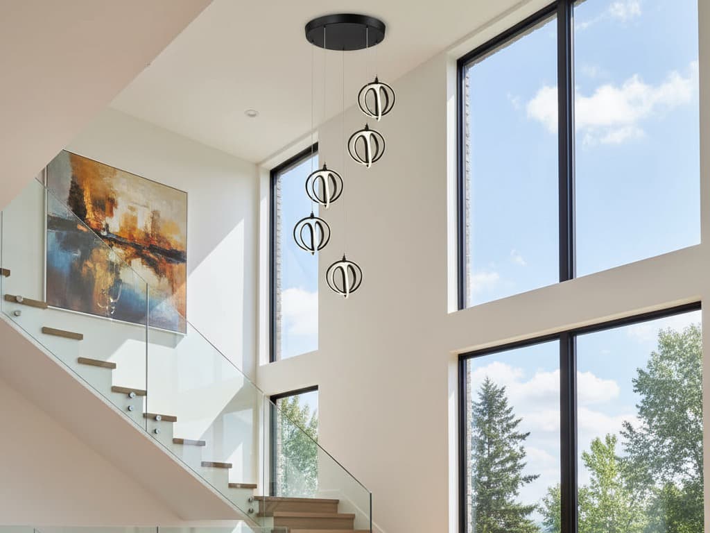 Artcraft Rose 5-Light Black Pendant