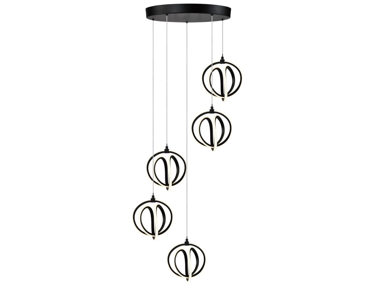 Artcraft Rose 5-Light Black Pendant
