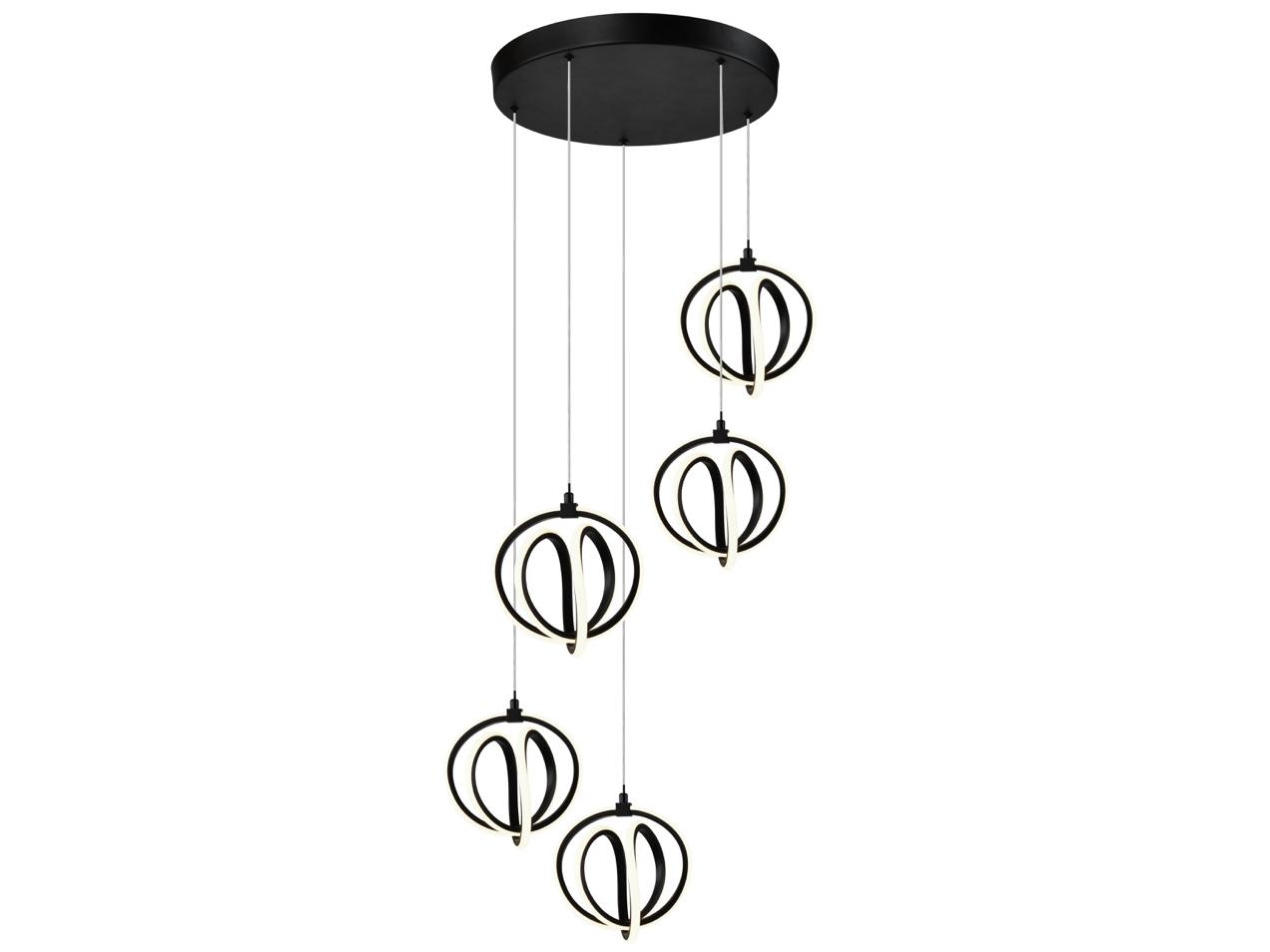 Artcraft Rose 5-Light Black Pendant