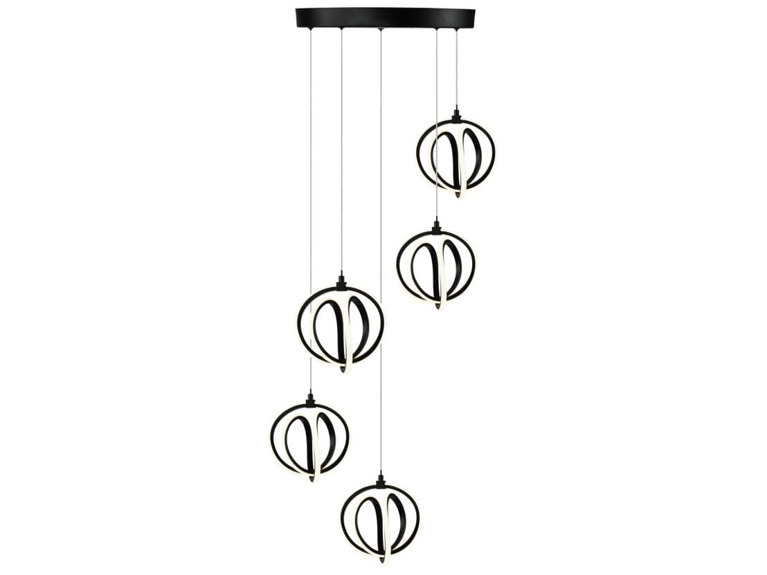 Artcraft Rose 5-Light Black Pendant