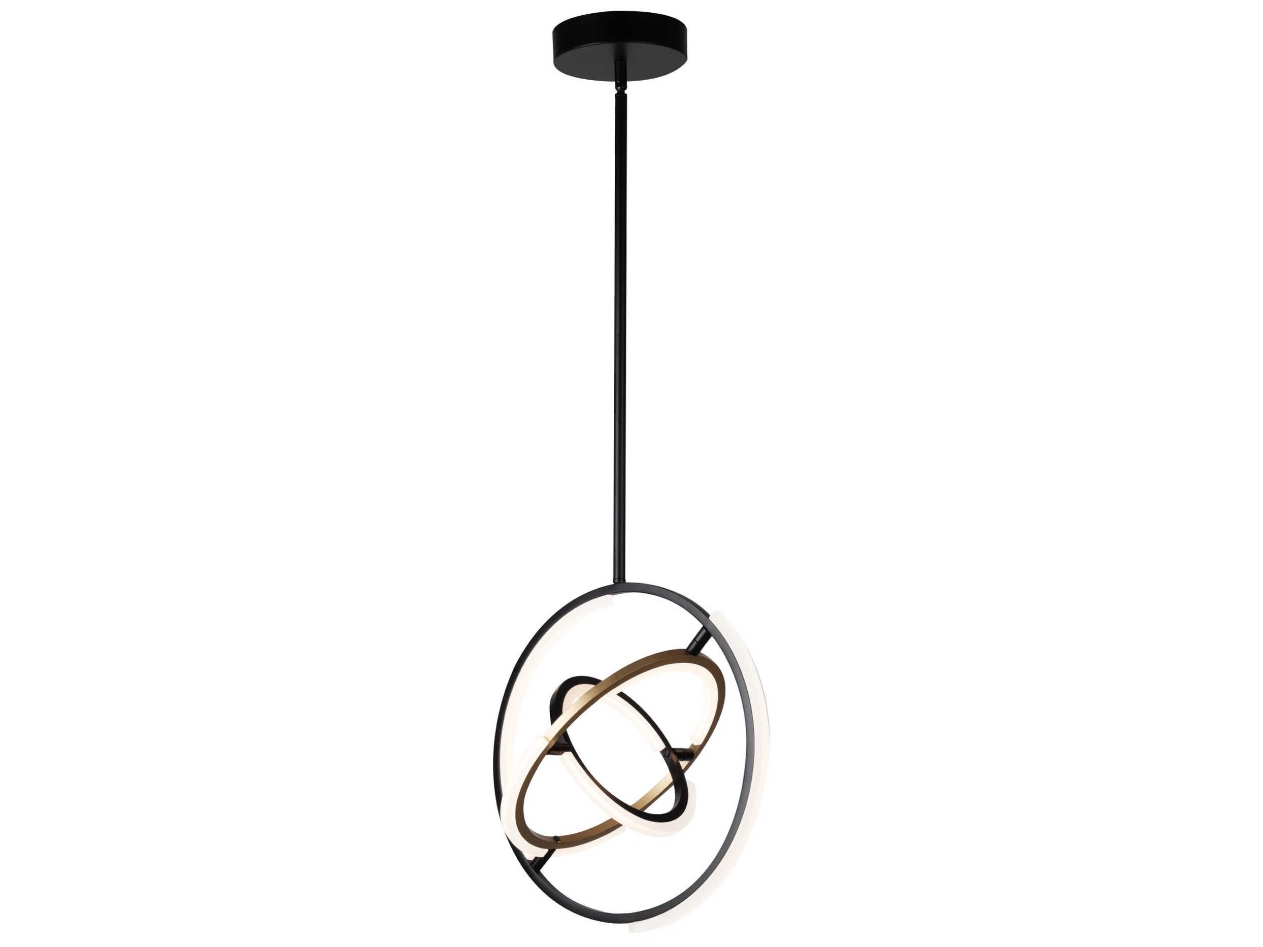 Artcraft Trilogy Black Brass LED Geometric Pendant