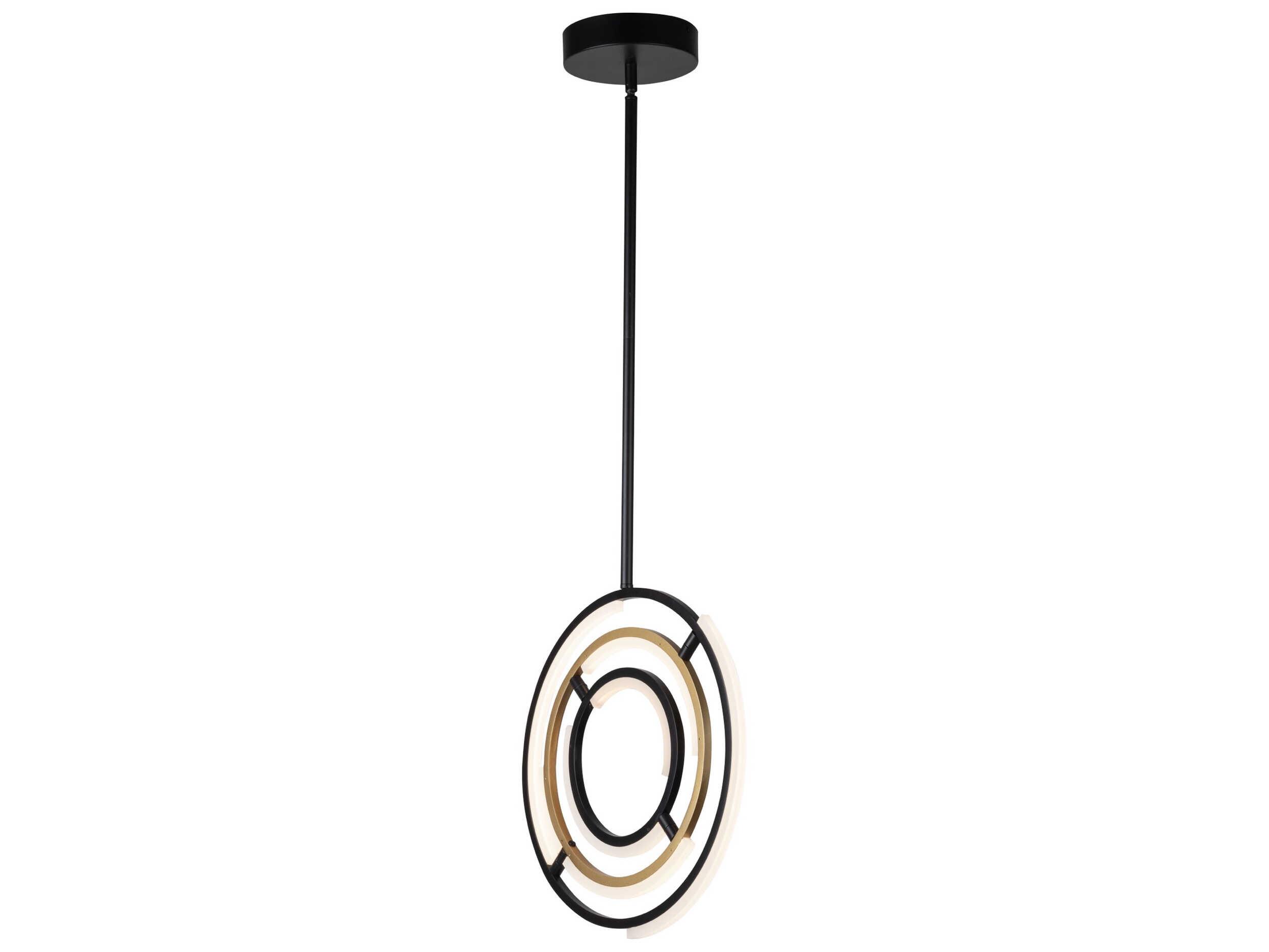 Artcraft Trilogy Black Brass LED Geometric Pendant