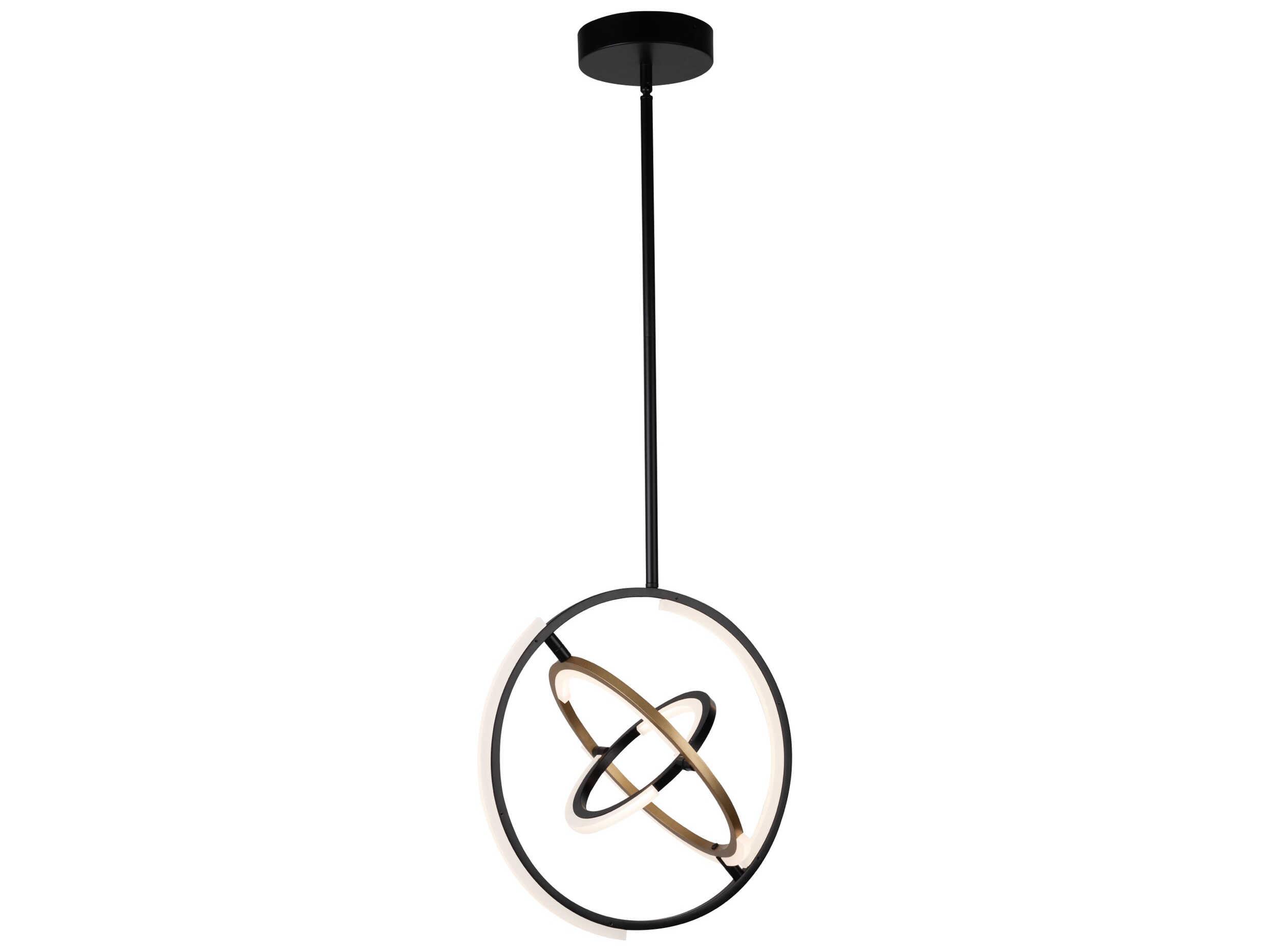 Artcraft Trilogy Black Brass LED Geometric Pendant