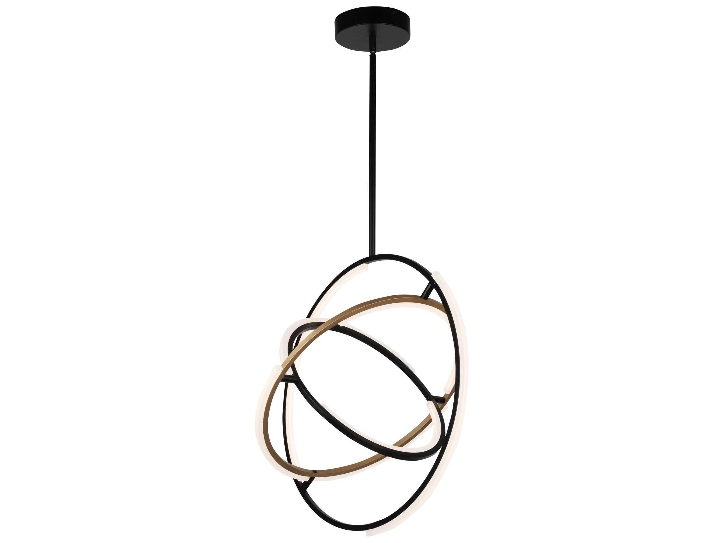 Artcraft Trilogy Black Brass LED Geometric Pendant