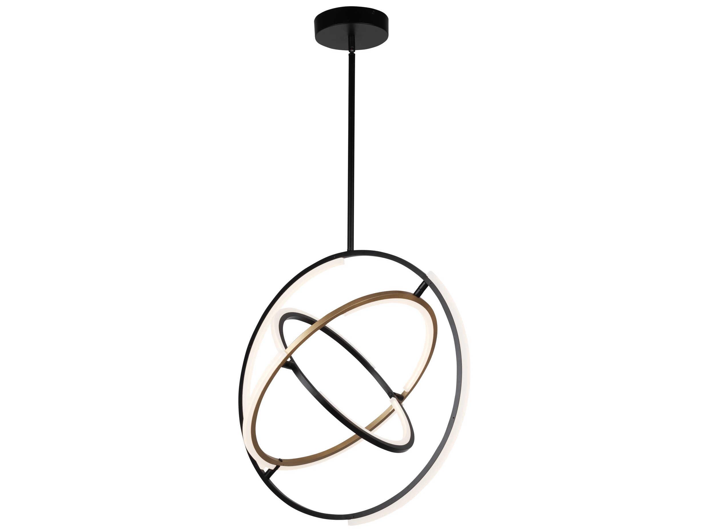 Artcraft Trilogy Black Brass LED Geometric Pendant