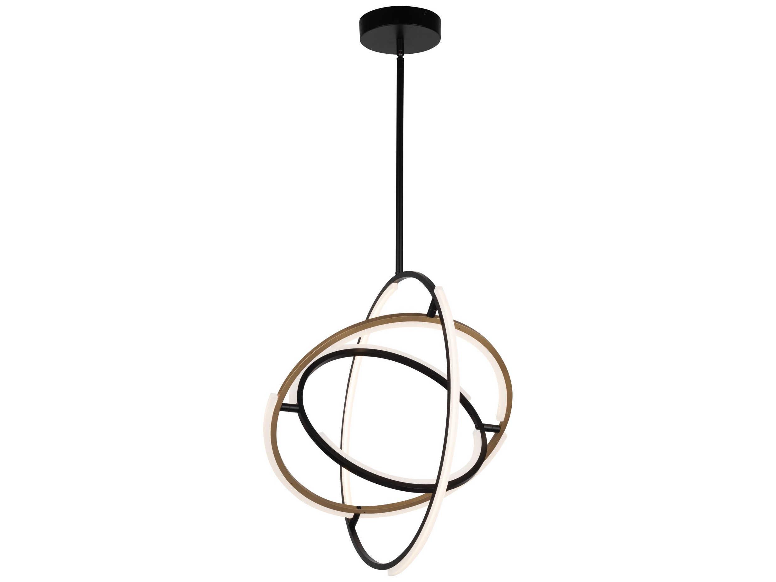 Artcraft Trilogy Black Brass LED Geometric Pendant