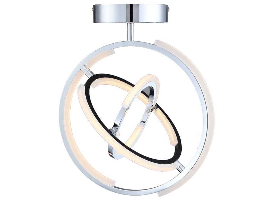 Artcraft Trilogy Polished Nickel Geometric Semi Flush Mount