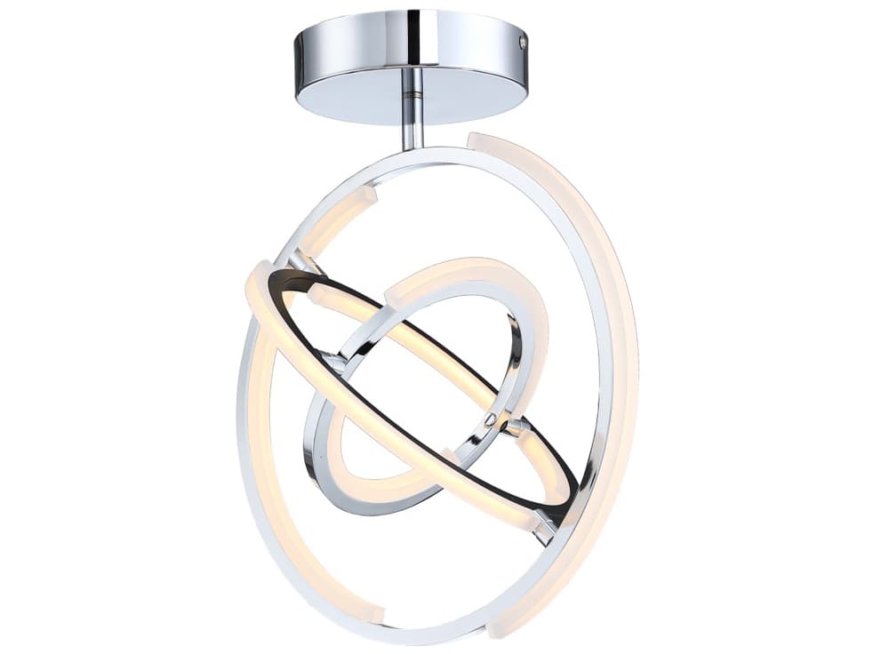 Artcraft Trilogy Polished Nickel Geometric Semi Flush Mount