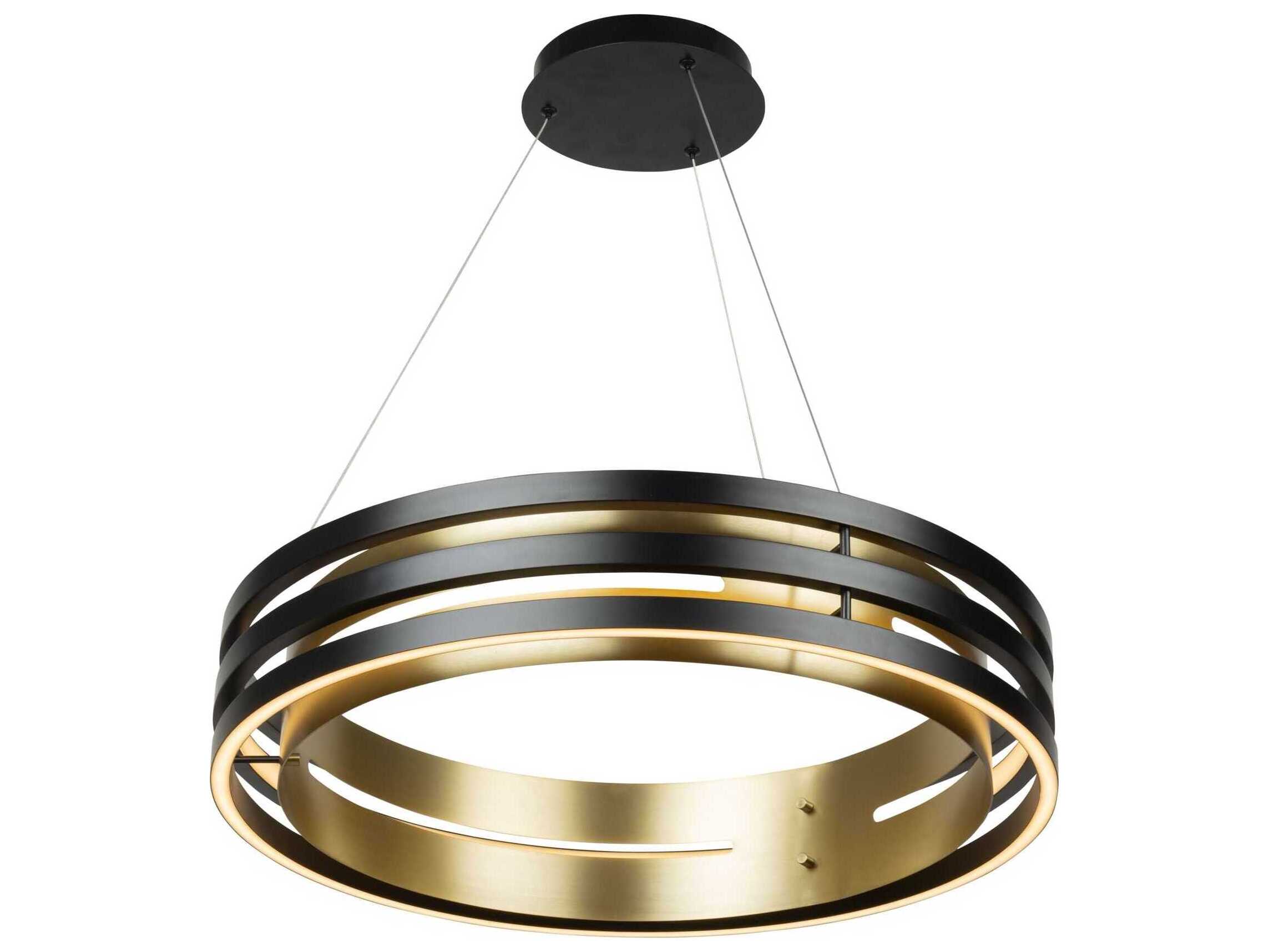 Artcraft Toledo 1-Light Black Brushed Brass Round Pendant