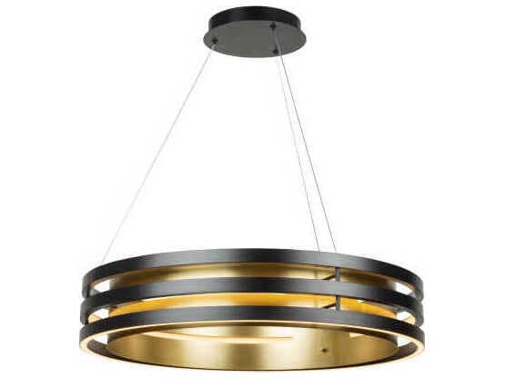 Artcraft Toledo 1-Light Black Brushed Brass Round Pendant