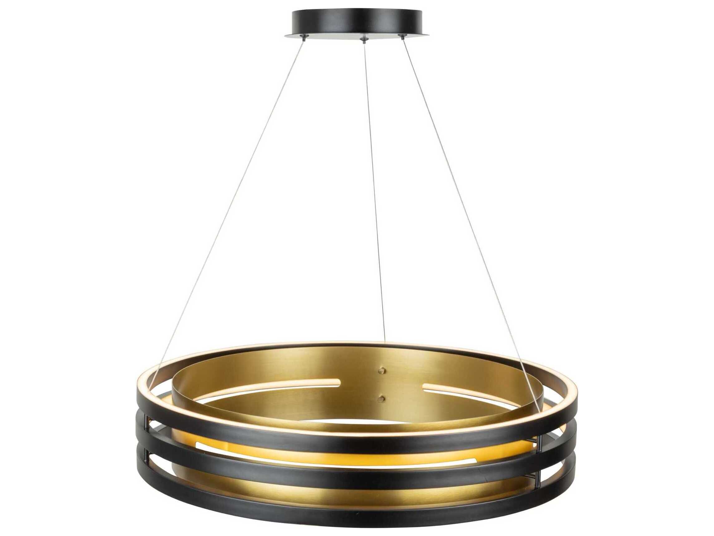 Artcraft Toledo 1-Light Black Brushed Brass Round Pendant