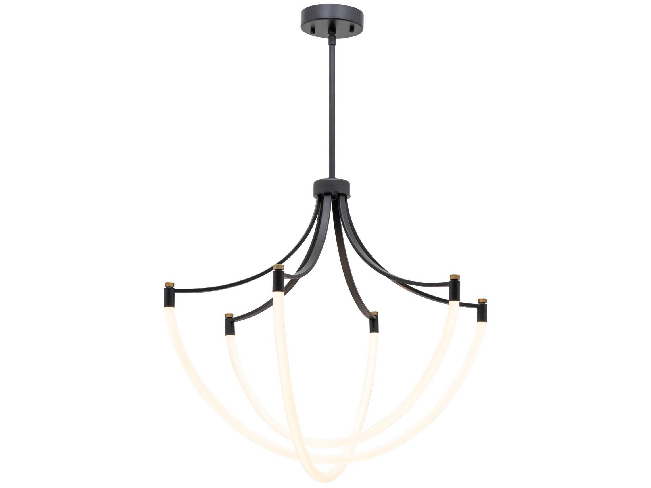 Artcraft Cascata 3-Light Black Brushed Brass Chandelier