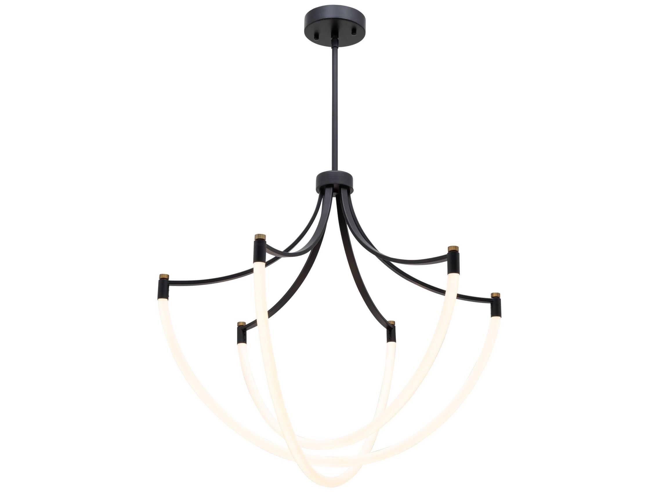 Artcraft Cascata 3-Light Black Brushed Brass Chandelier