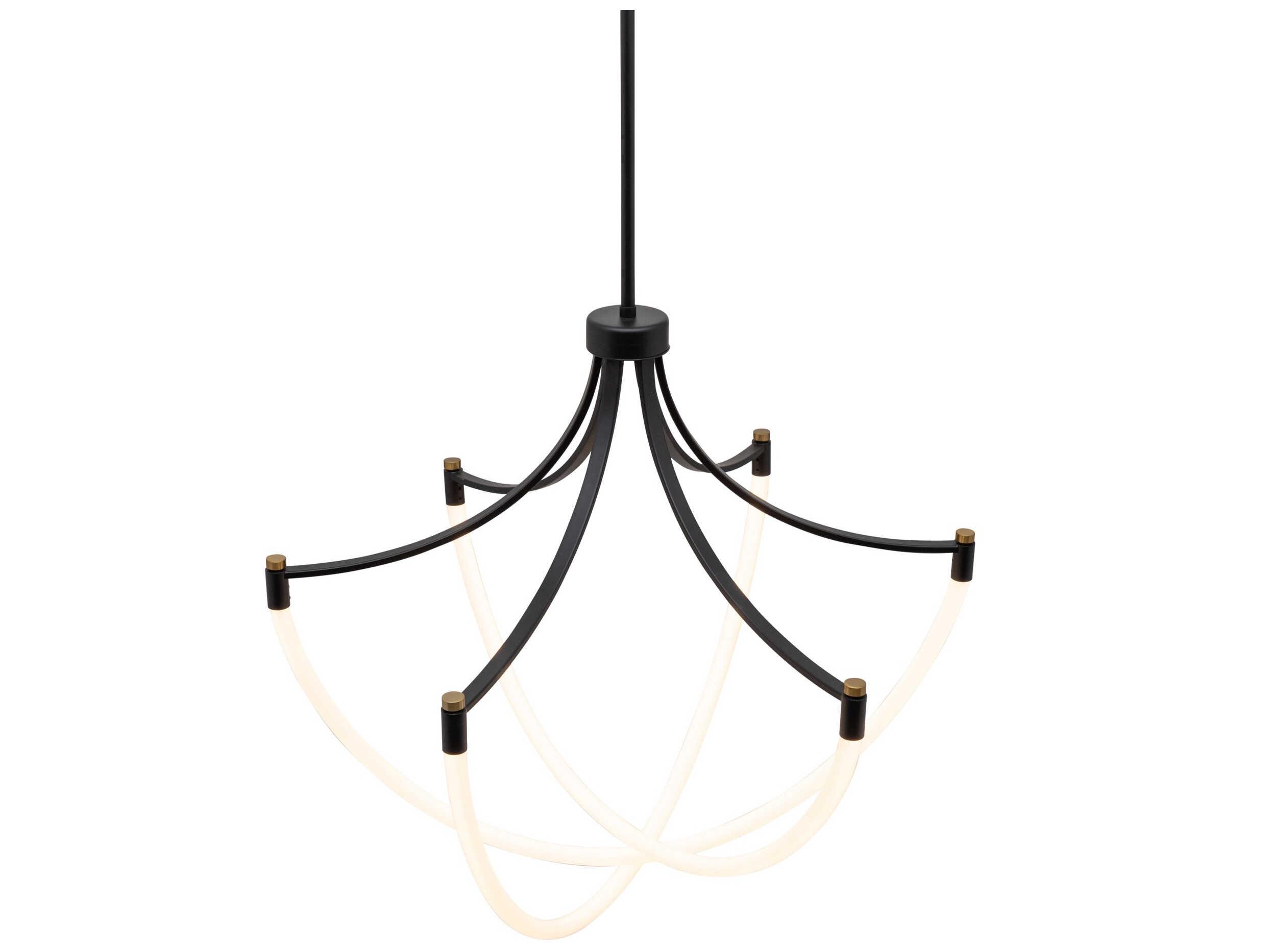 Artcraft Cascata 3-Light Black Brushed Brass Chandelier