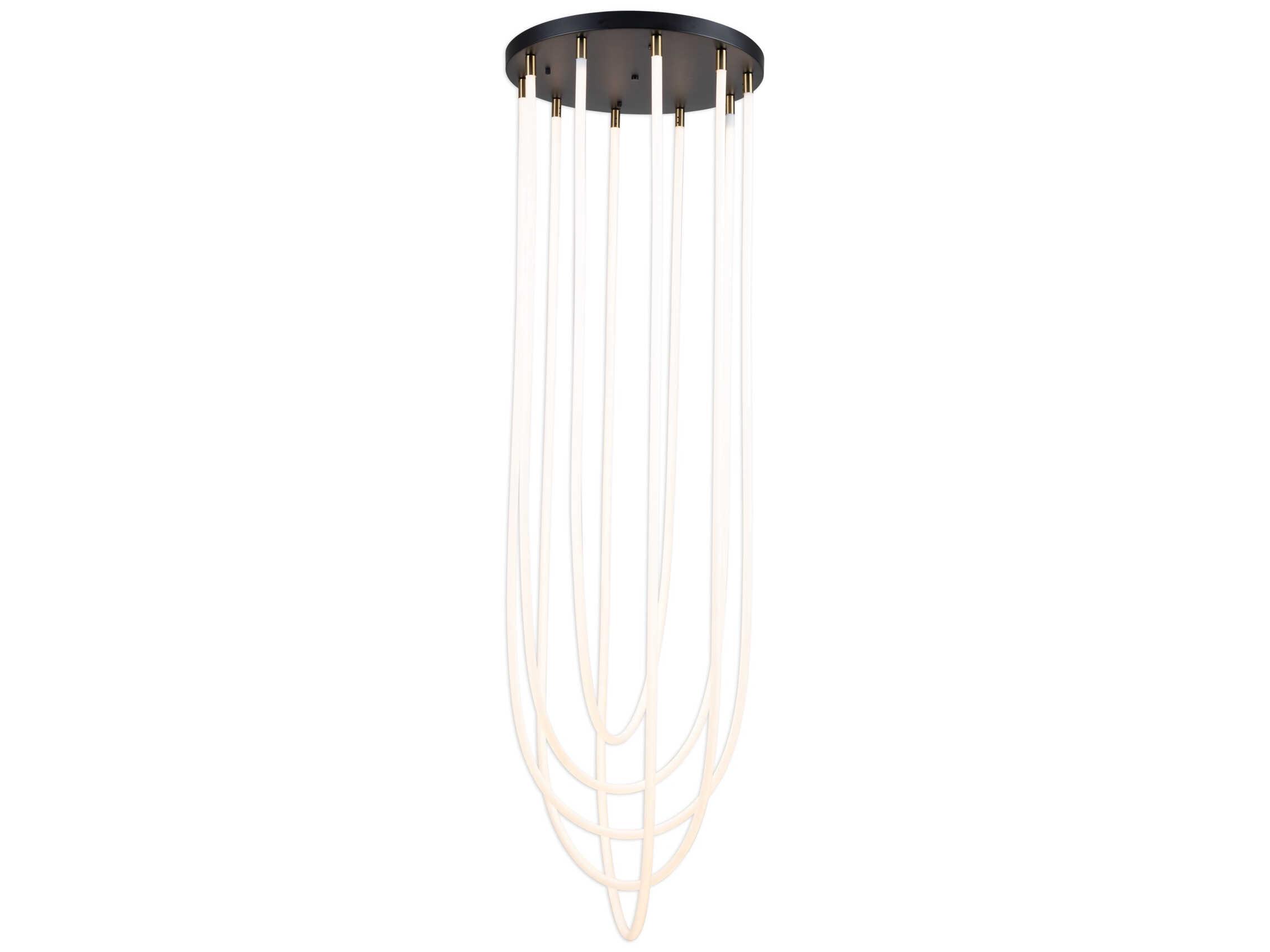 Artcraft Cascata 5-Light Black Brushed Brass Pendant