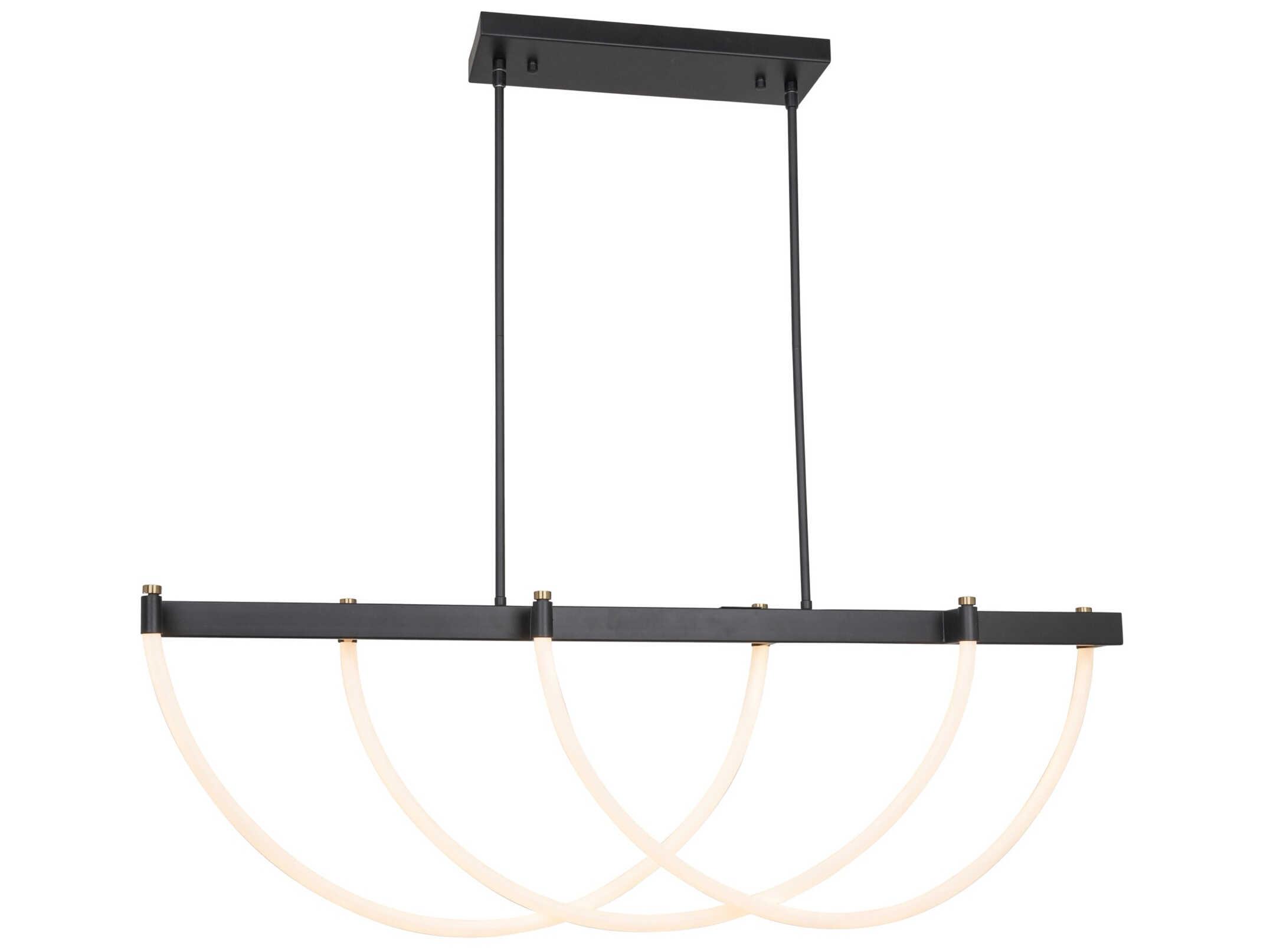 Artcraft Cascata 3-Light Black Brushed Brass Linear Island Pendant