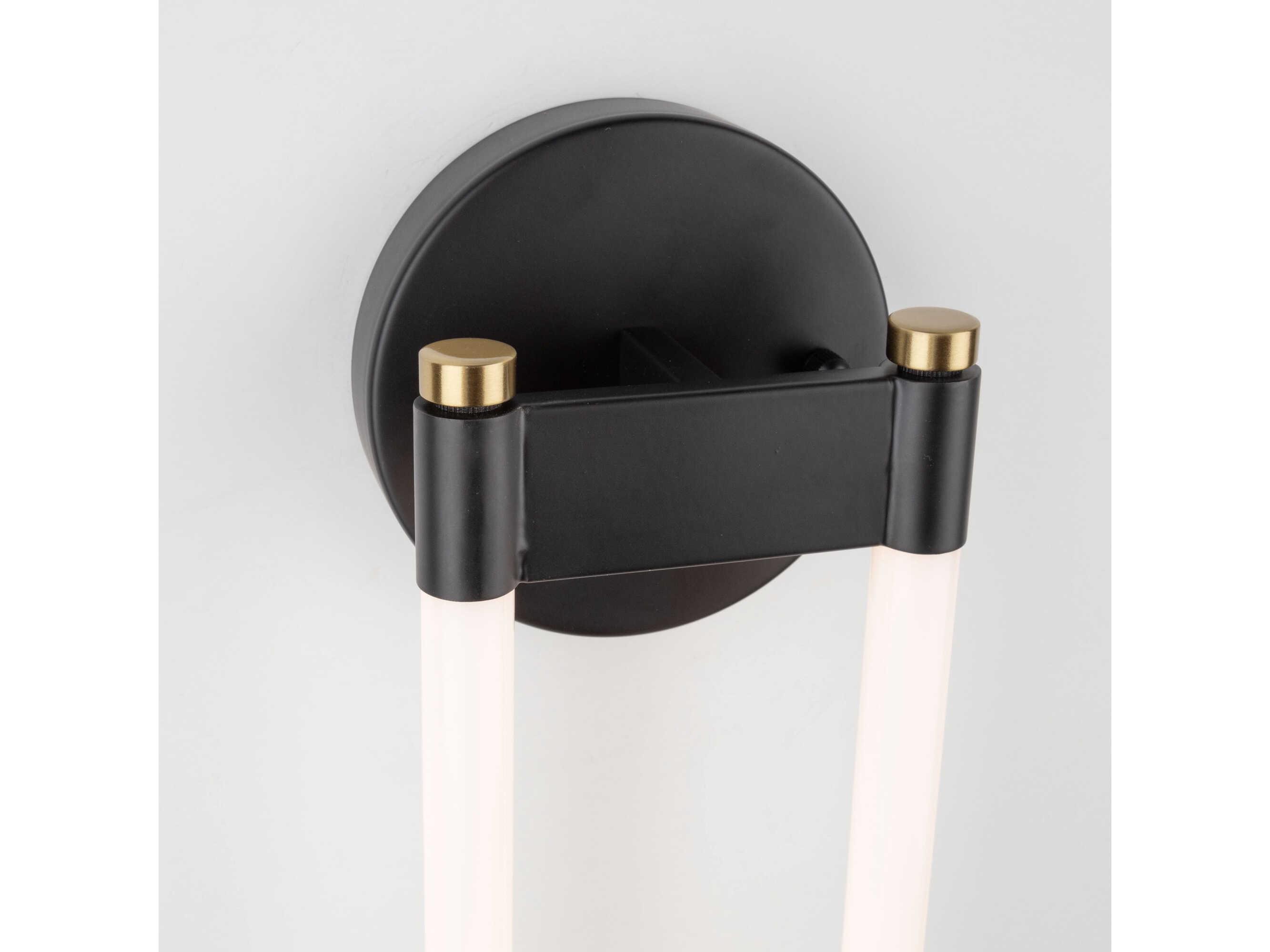Artcraft Cascata 2-Light Black Brushed Brass Wall Sconce