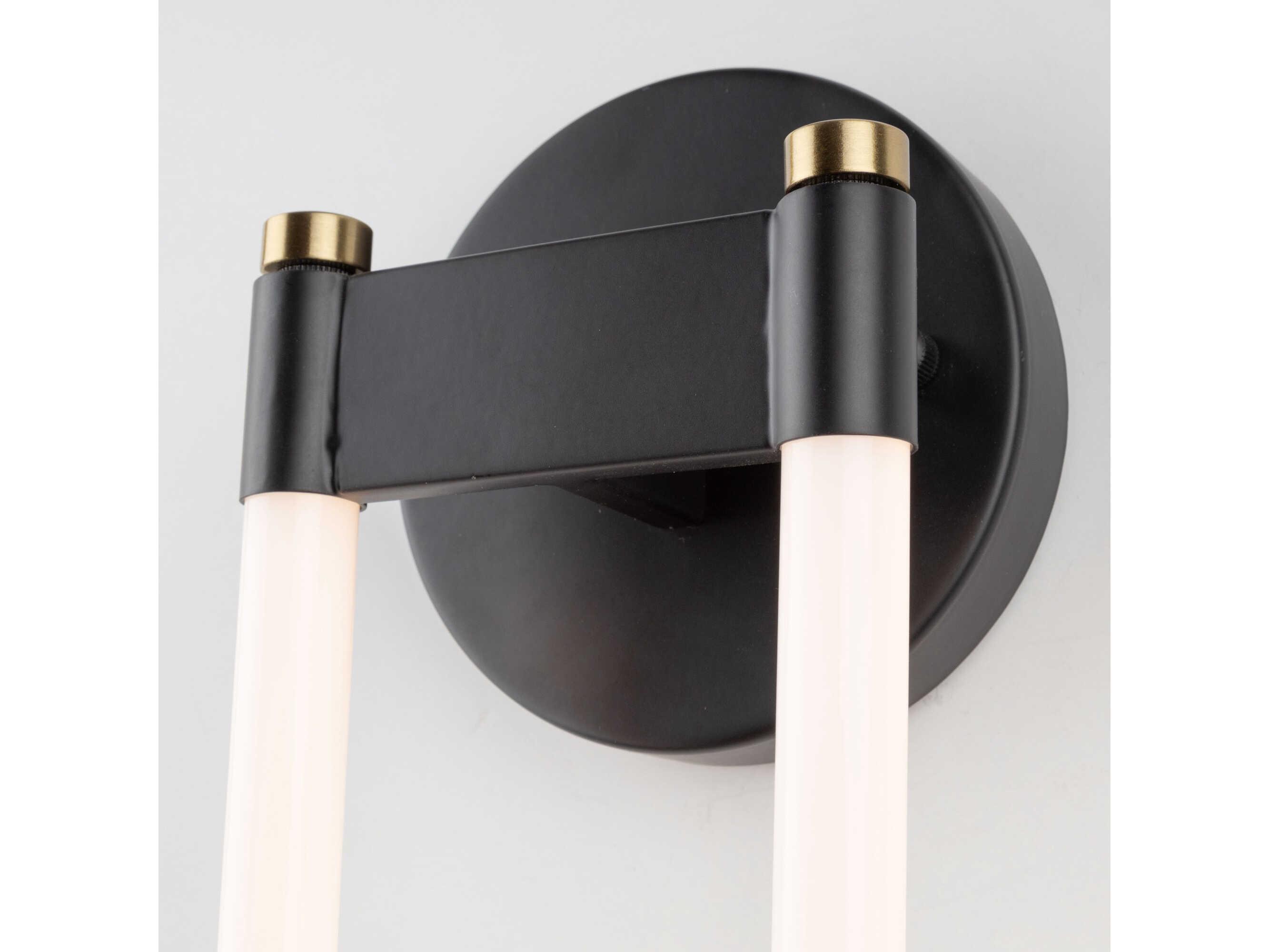 Artcraft Cascata 2-Light Black Brushed Brass Wall Sconce