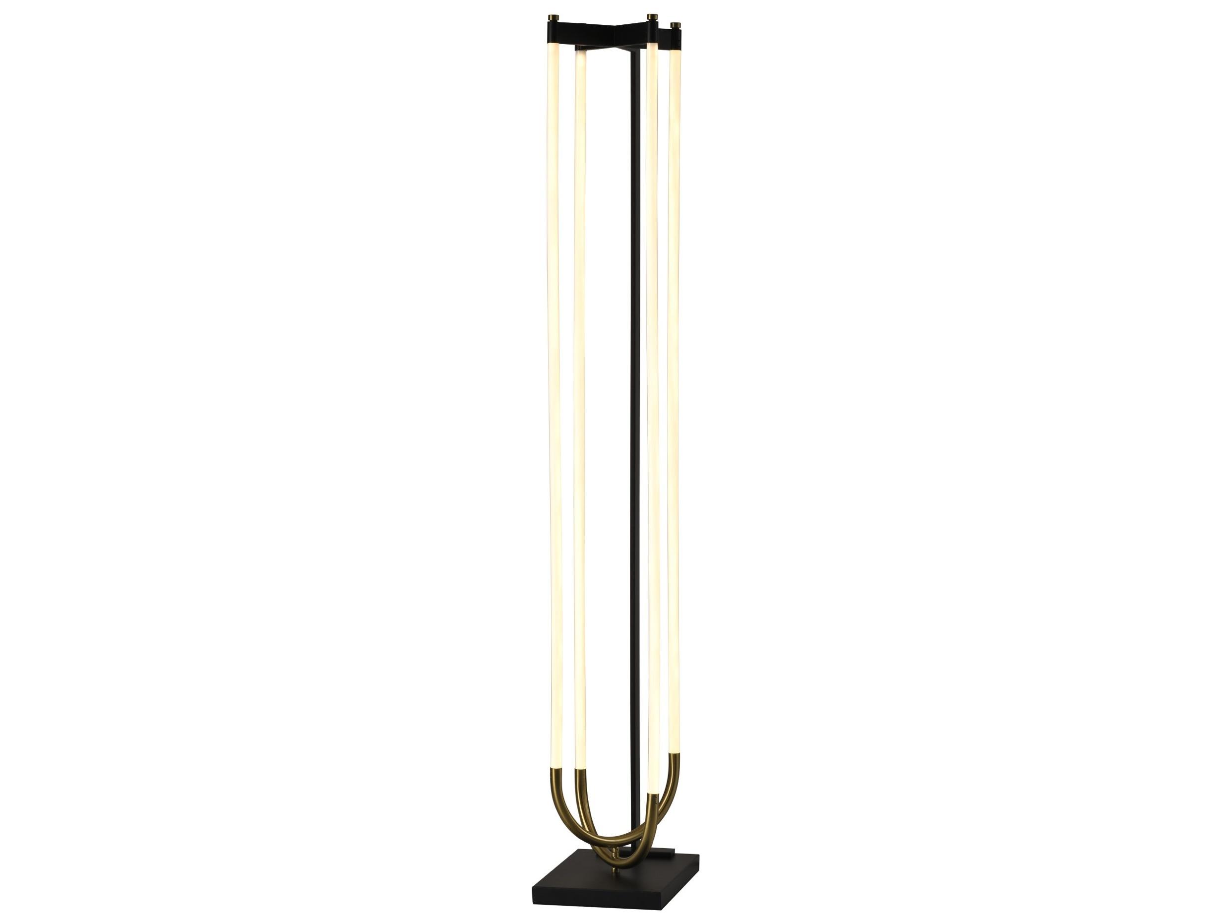 Artcraft Cascata Black Brushed Brass Floor Lamp
