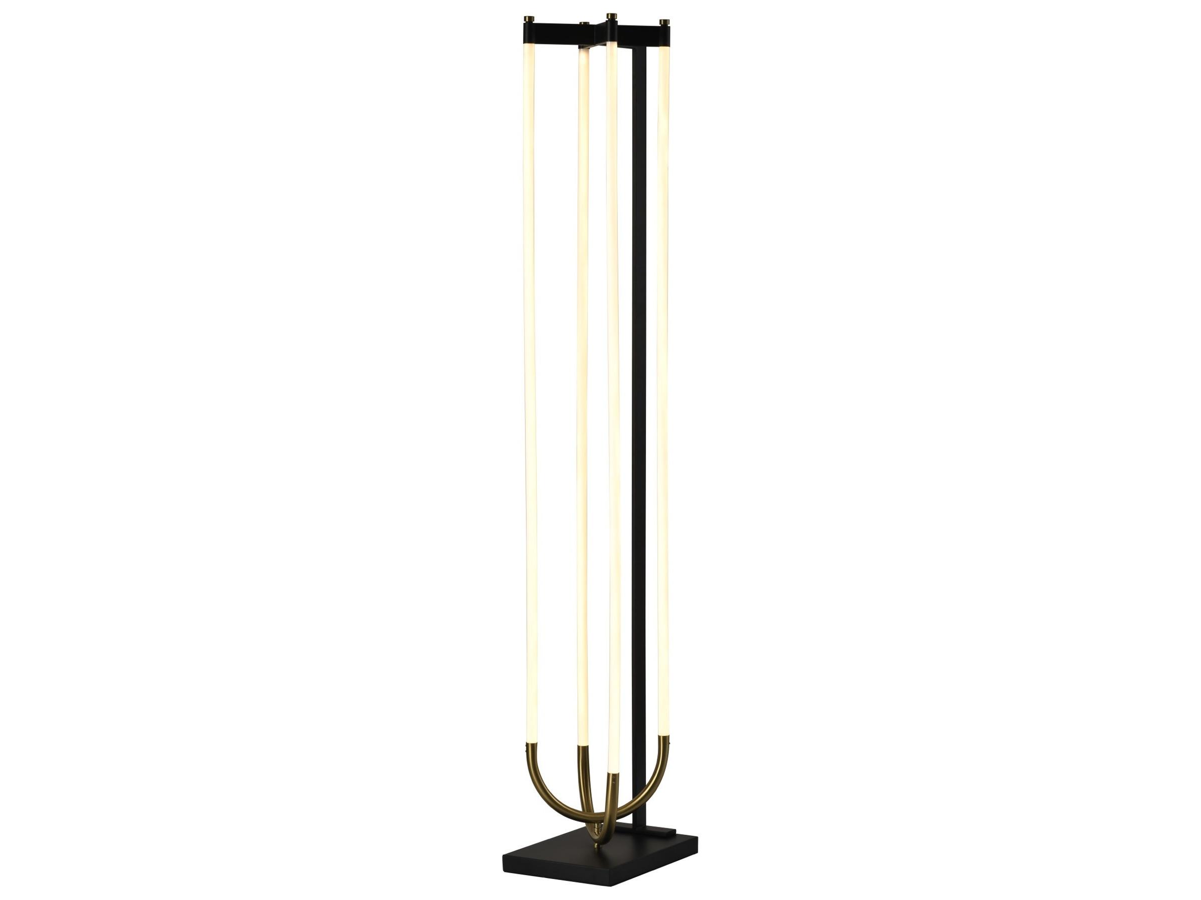 Artcraft Cascata Black Brushed Brass Floor Lamp