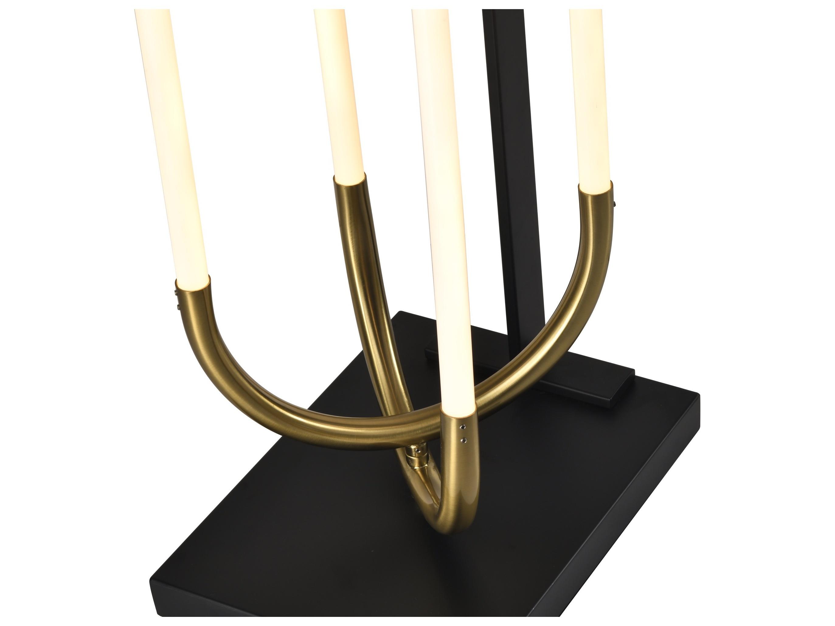 Artcraft Cascata Black Brushed Brass Floor Lamp