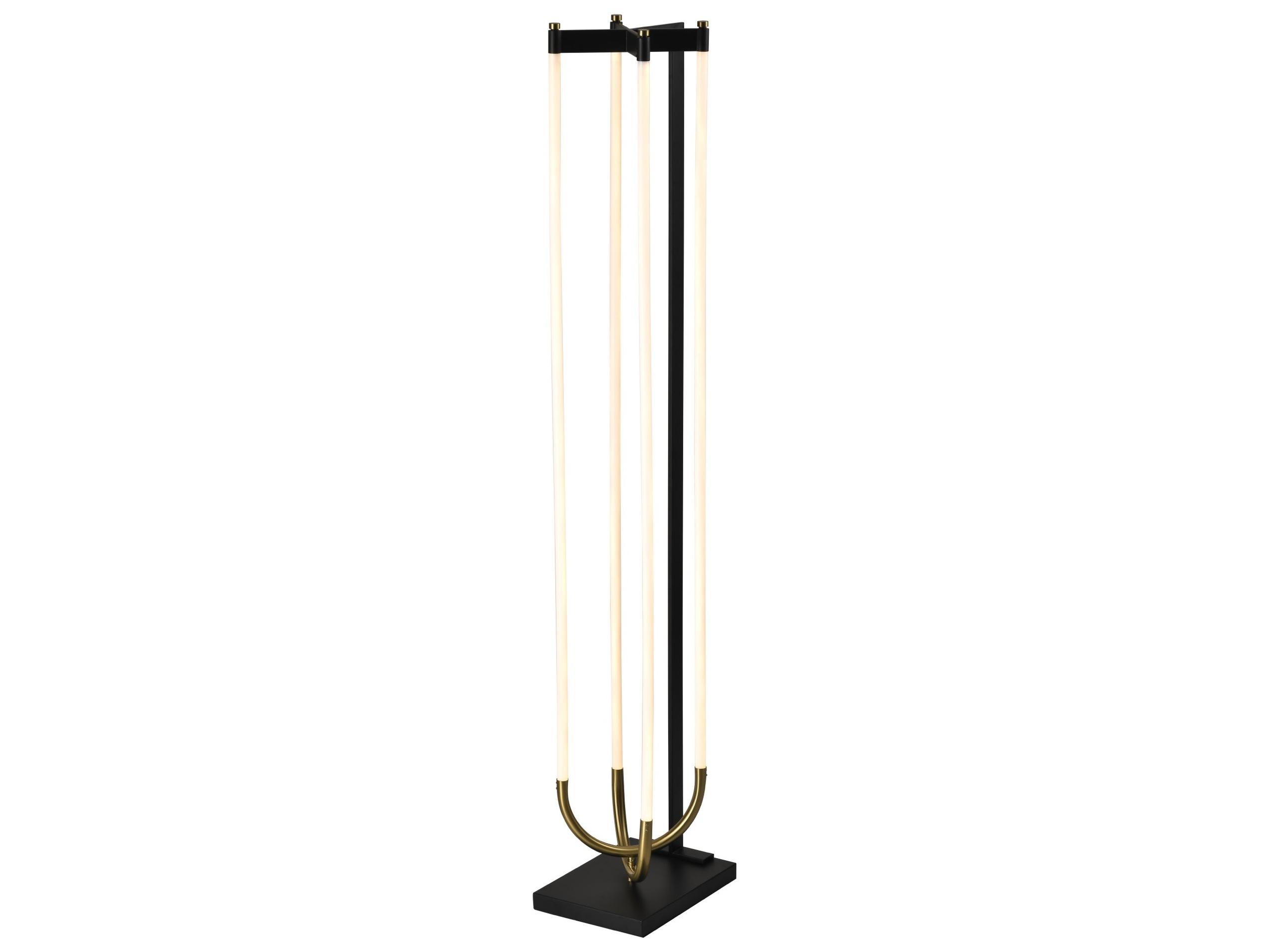 Artcraft Cascata Black Brushed Brass Floor Lamp