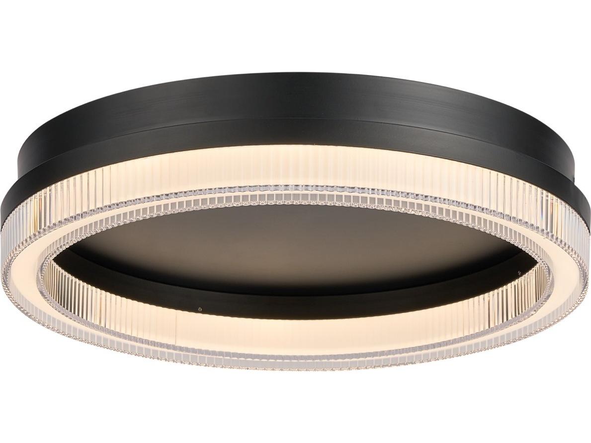 Artcraft Ari 1-Light Black Flush Mount