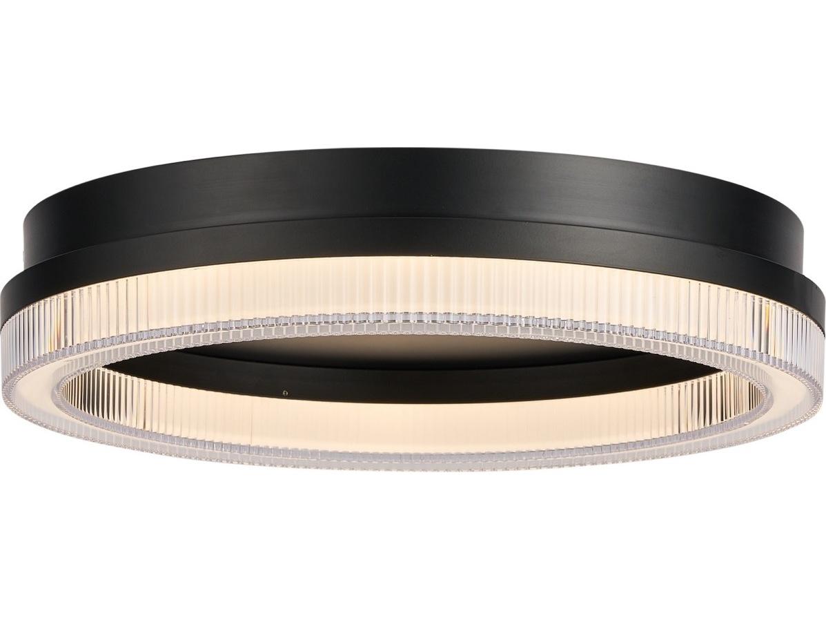 Artcraft Ari 1-Light Black Flush Mount