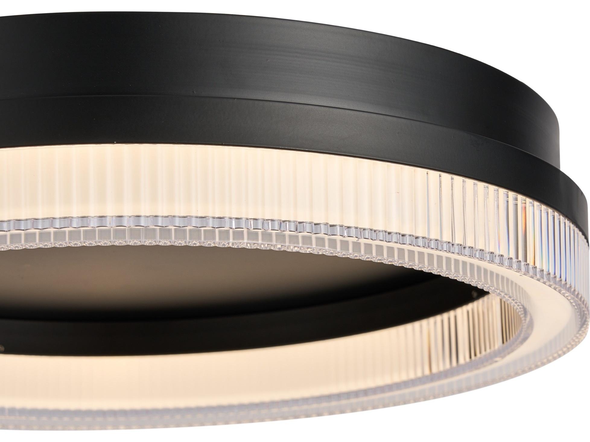 Artcraft Ari 1-Light Black Flush Mount