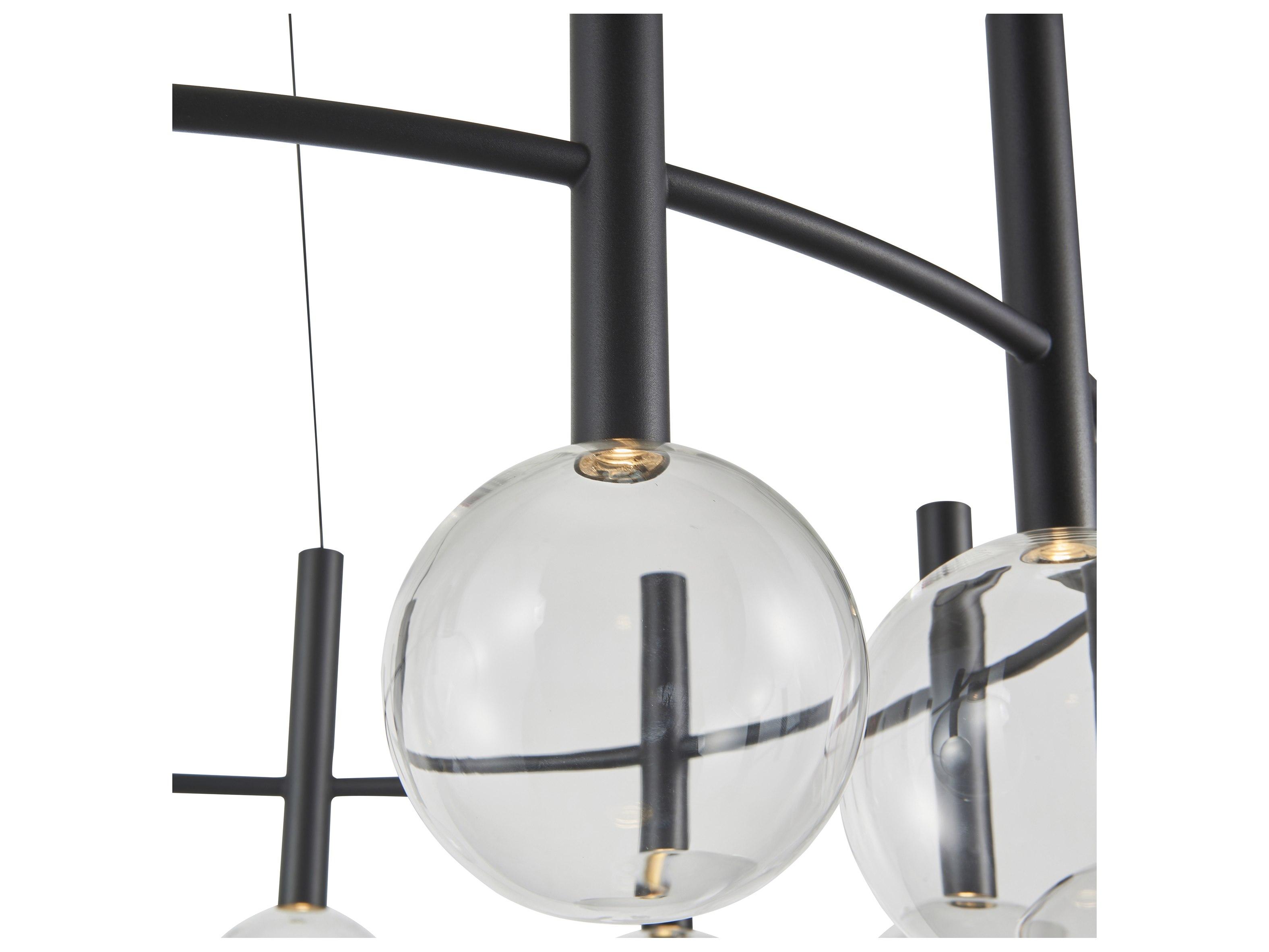 Artcraft Terra 12-Light Black Globe Round Chandelier