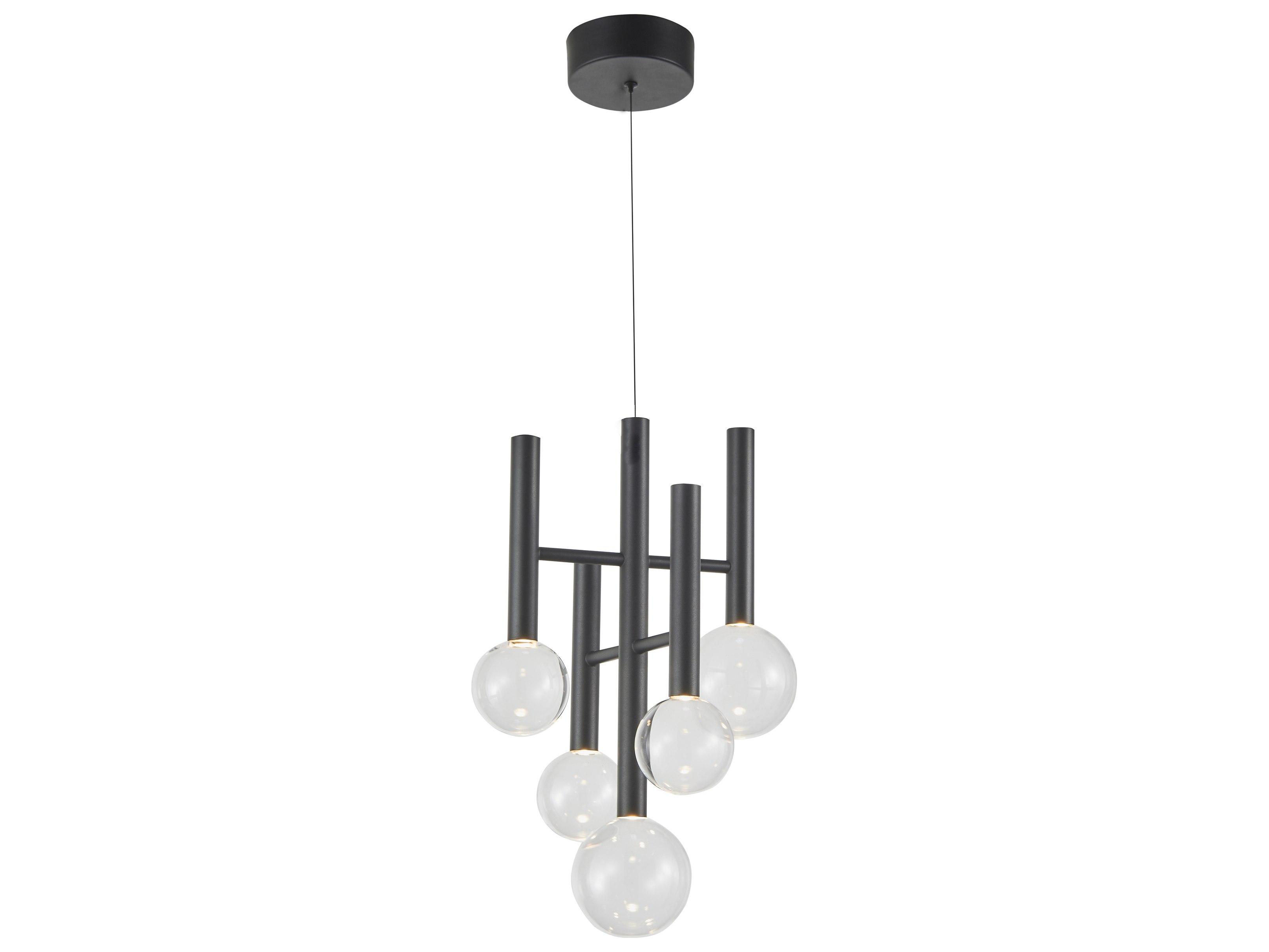 Artcraft Terra 5-Light Black Globe Chandelier