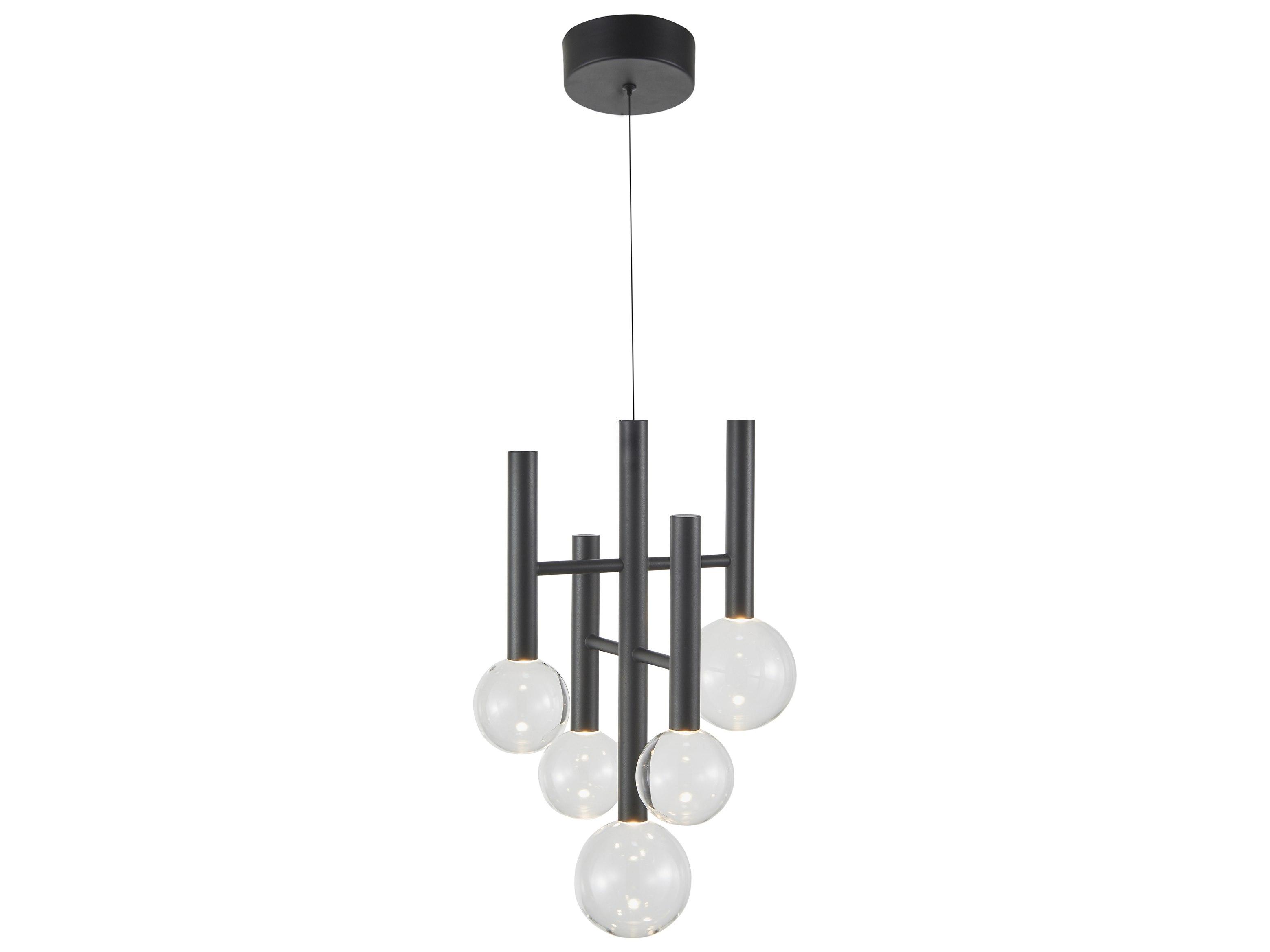 Artcraft Terra 5-Light Black Globe Chandelier