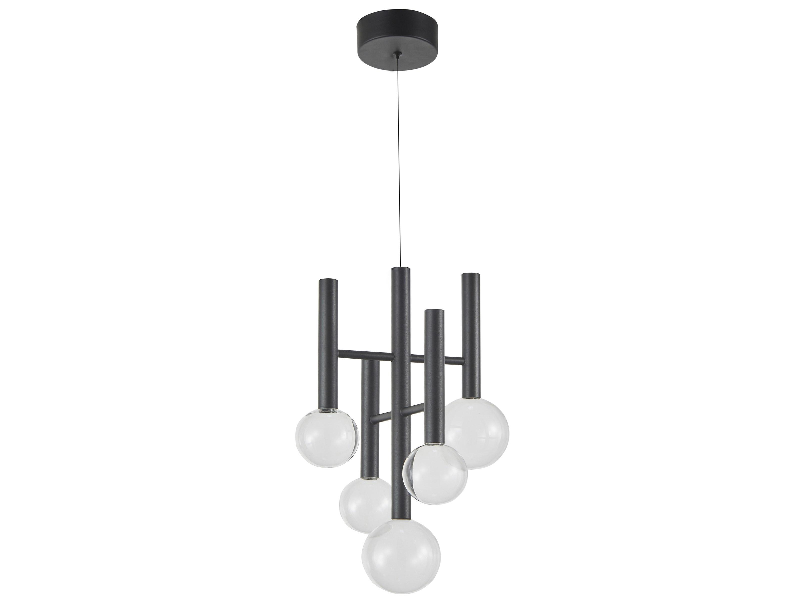 Artcraft Terra 5-Light Black Globe Chandelier