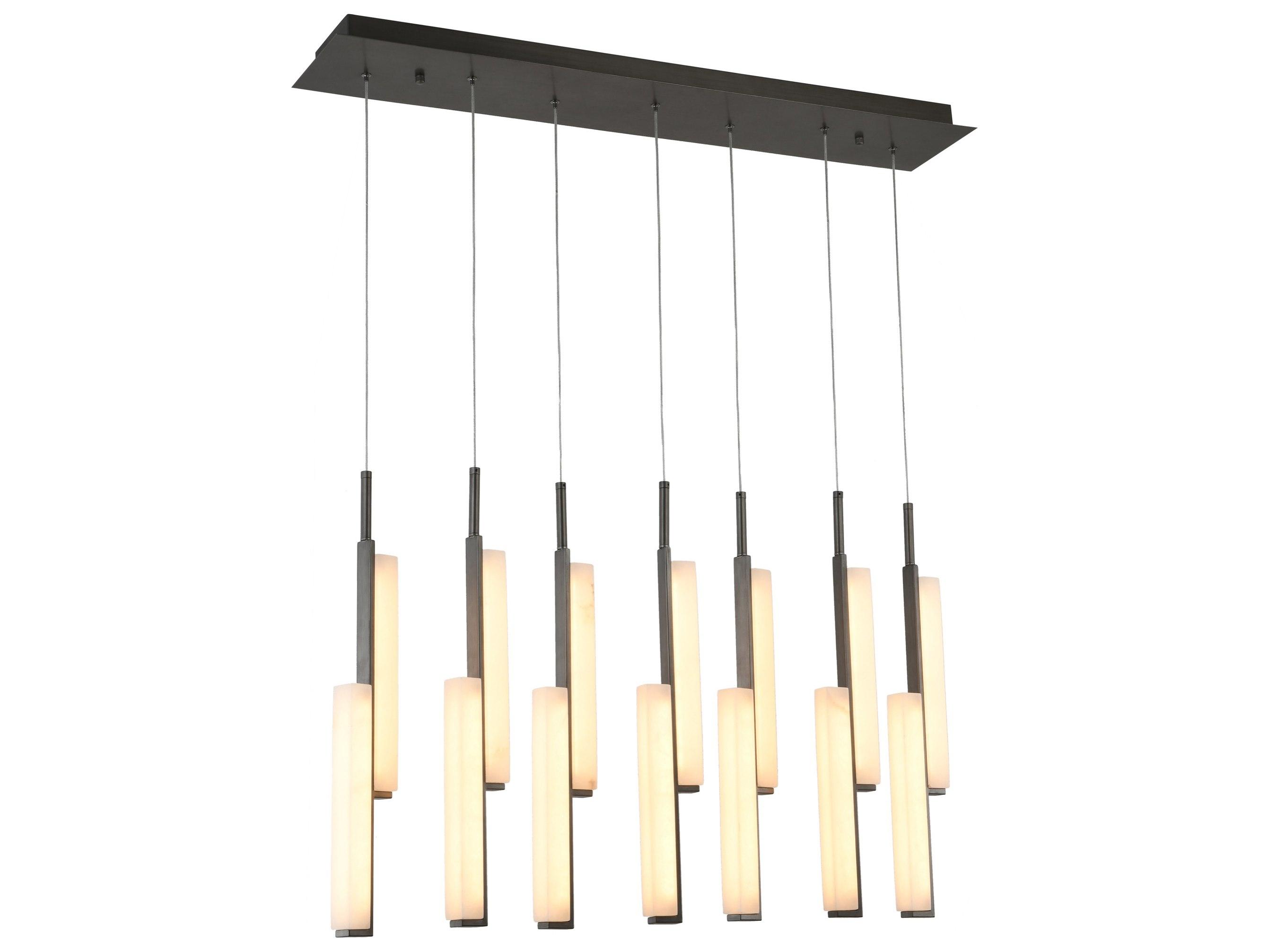 Artcraft Lumina 1-Light Forged Bronze Linear Island Pendant
