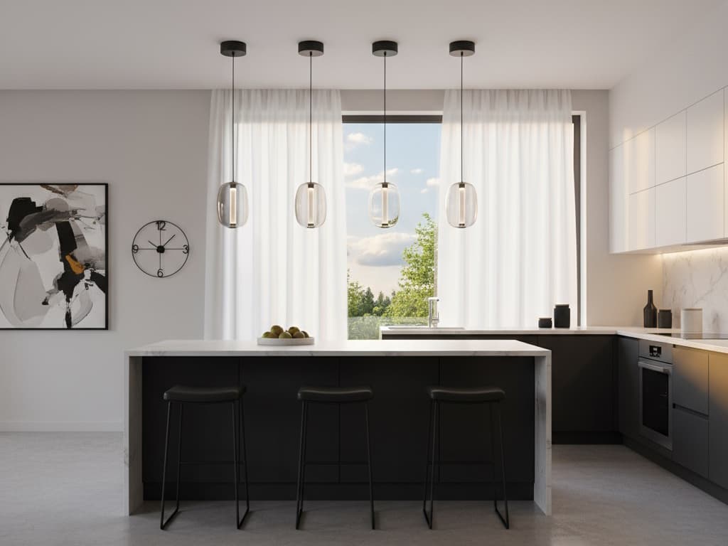 Artcraft Vega 1-Light Black Mini Pendant