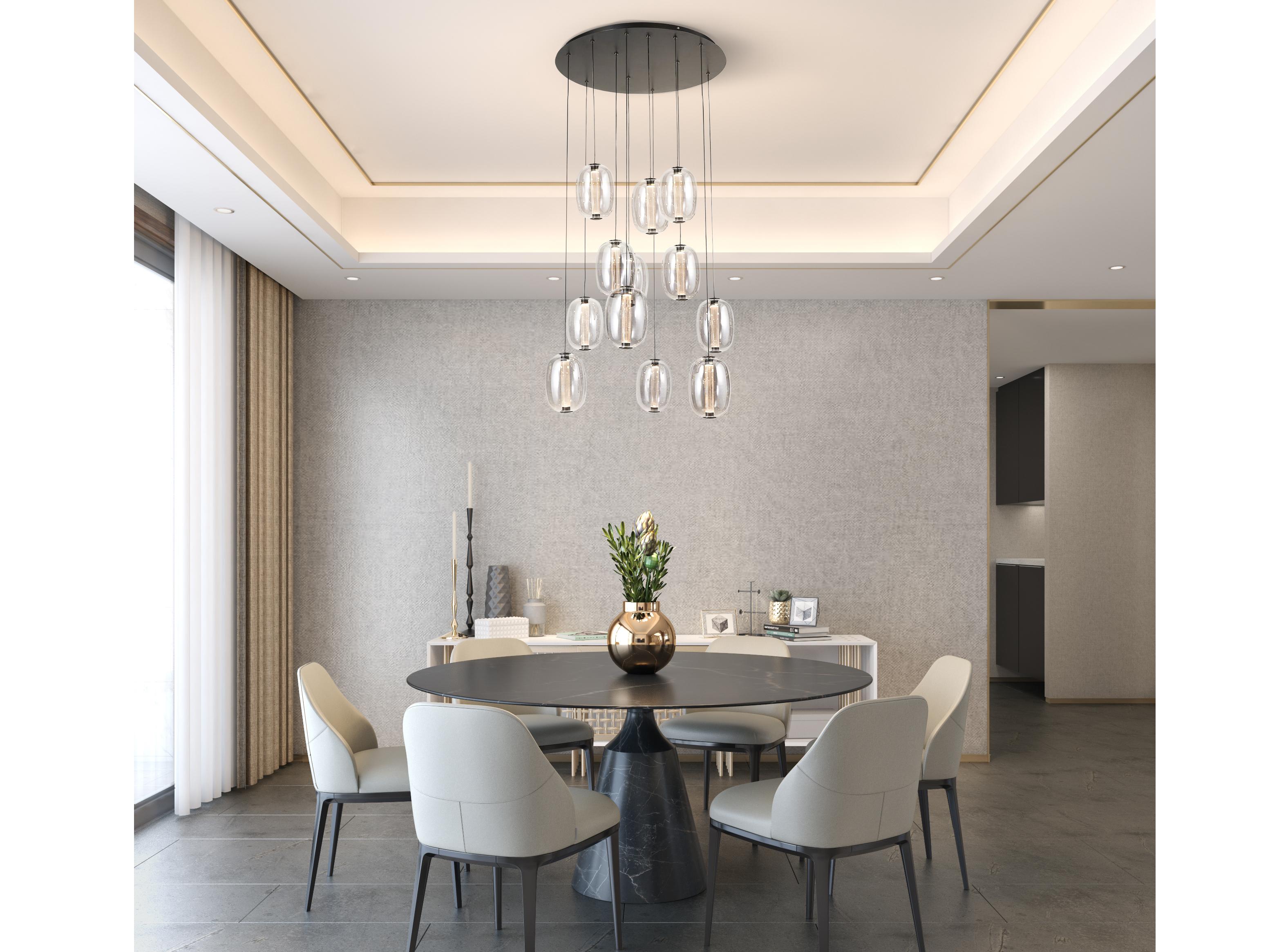 Artcraft Vega 12-Light Black Pendant